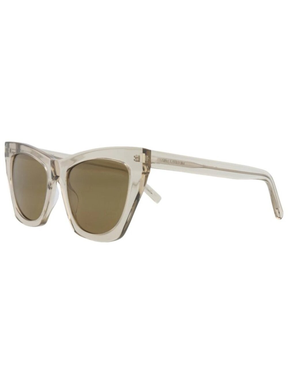 New Saint Laurent Women's Sunglasses Cat Eye Recycled Acetate Frame Beige Beige